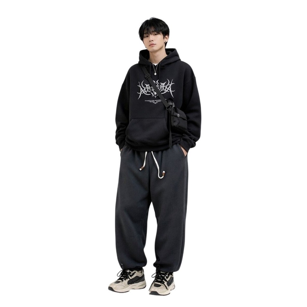 KIDORIMAN Charcoal Gray Outdoor‎ Joggers Drawstring Waist Baggy Streetwear XL